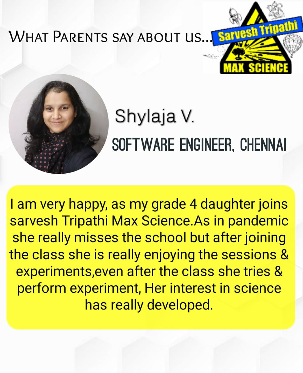 Testimonials | Sarvesh Tripathi Max Science