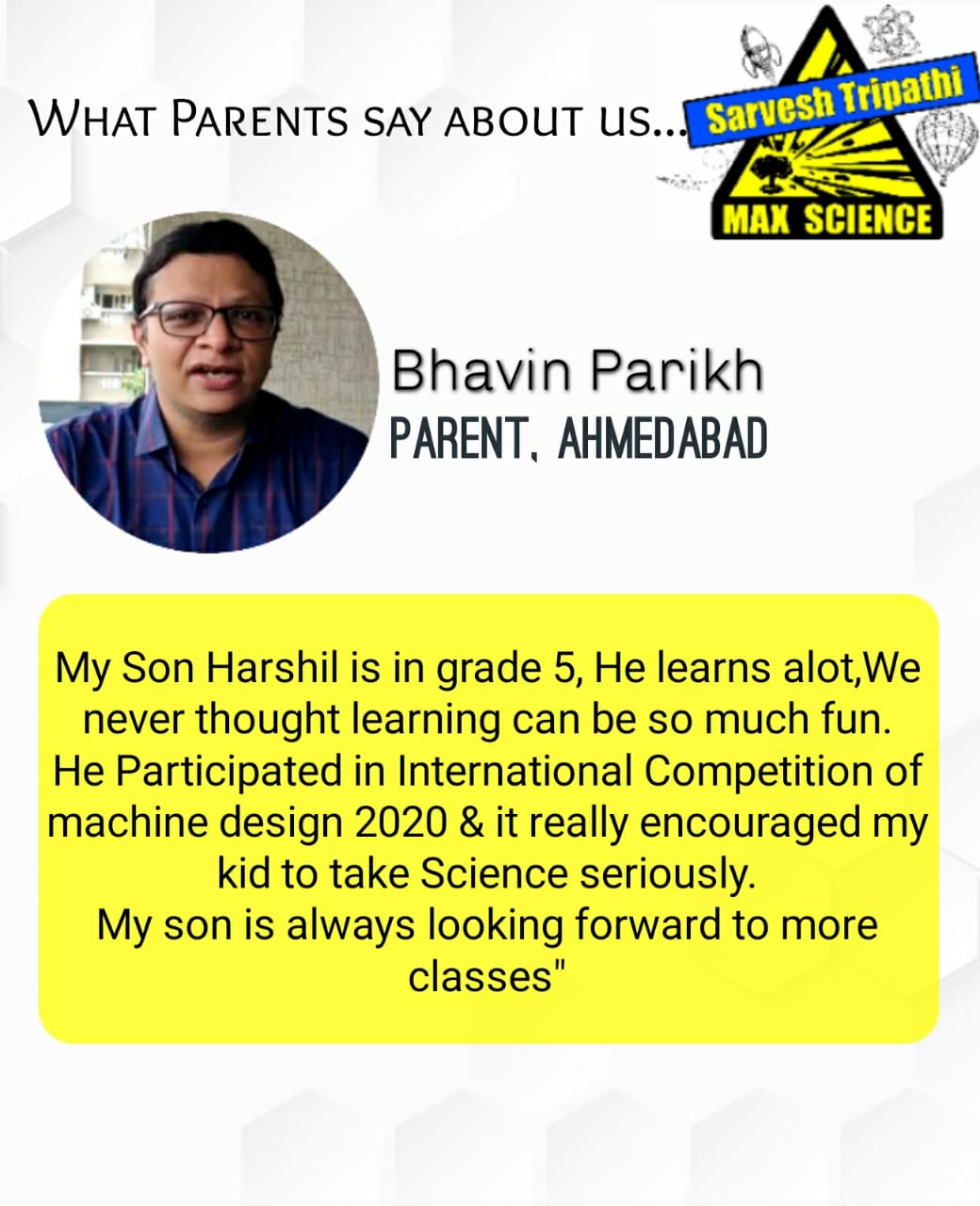 Testimonials | Sarvesh Tripathi Max Science